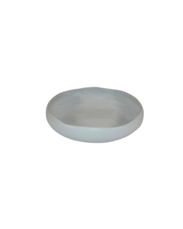 Assiette creuse en grès de table gris 20 cm - Lot de 6