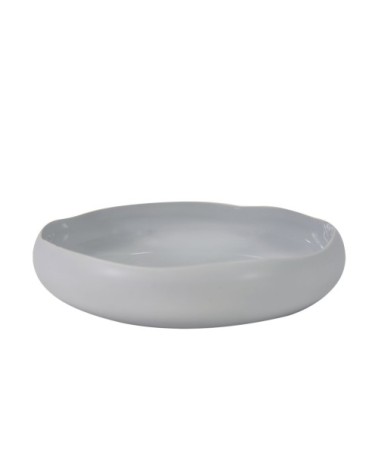 Assiette creuse en grès de table gris 20 cm - Lot de 6