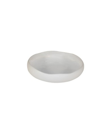 Assiette creuse en grès de table blanc 20 cm - Lot de 6