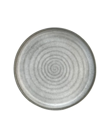 Assiette plate en porcelaine gris 23 cm - Lot de 3