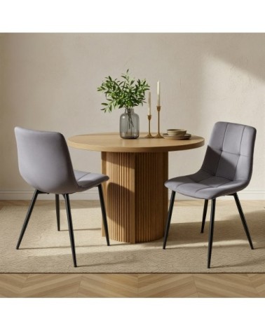 Lot de 4 chaises rembourrées chaises de salle à manger gris