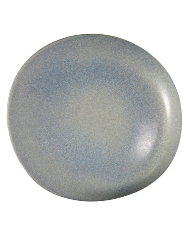 Assiette plate en porcelaine gris 28 cm - Lot de 3