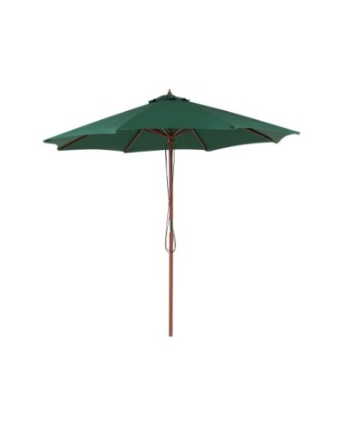 Parasol de jardin en bois avec toile verte D270cm