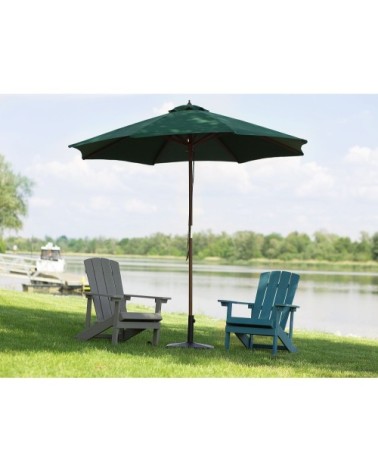 Parasol de jardin en bois avec toile verte D270cm