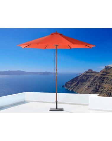 Parasol de jardin en bois avec toile rouge D270cm