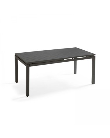 Table de jardin extensible 8 places en aluminium noir 180/240 cm