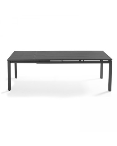 Table de jardin extensible 8 places en aluminium noir 180/240 cm
