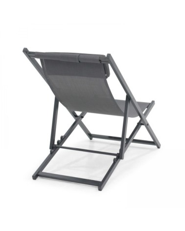 Lot de 2 transats en aluminium anthracite