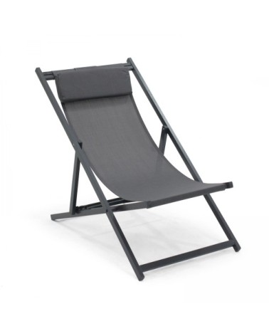 Lot de 2 transats en aluminium anthracite