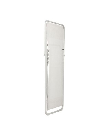 Lot de 2 transats jardin pliants multi-positions en acier beige
