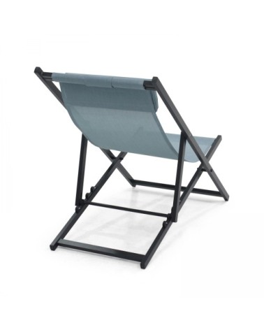 Lot de 2 transats en aluminium bleu