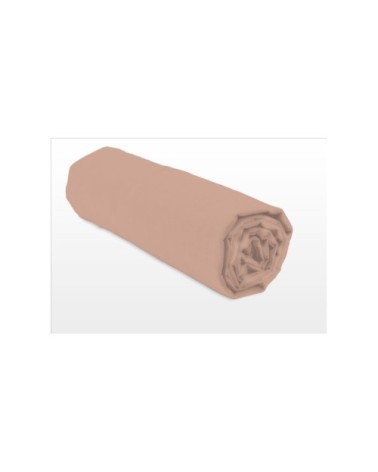 Drap housse uni 100% coton - Bonnet 25cm - Rose - 140x190 cm