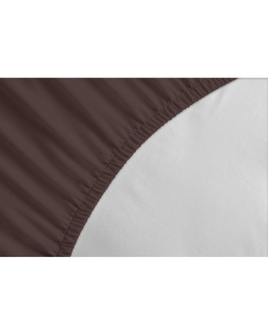 Drap housse coloré 100% coton - Bonnet 25cm - Chocolat - 90x190 cm