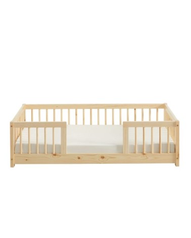 Lit enfant avec barrières 70x140 pin massif sommier inclus