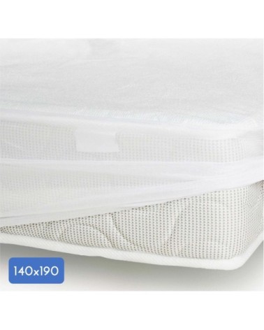 Protège matelas coton/polyester imperméabilisé - Blanc - 140x190 cm