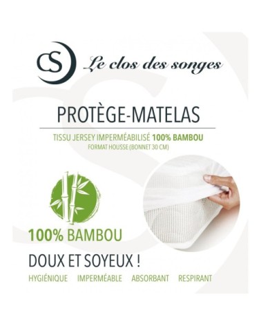 Protège matelas Bambou jersey imperméabilisé - Blanc - 140x190 cm