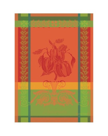 Torchon  pur coton orange 56x77