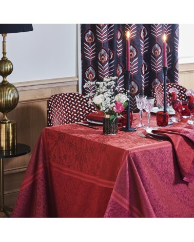 Nappe antitache déperlant pur coton bordeaux 172X172