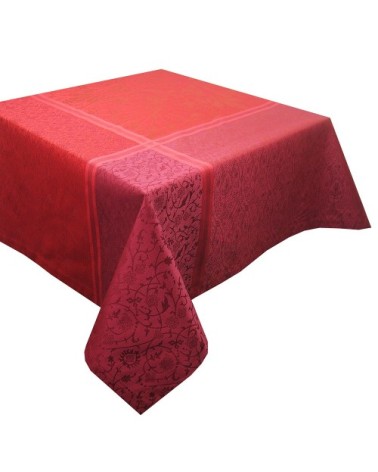 Nappe antitache déperlant pur coton bordeaux 172X172