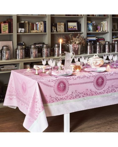 Nappe antitache déperlant pur coton rose 174X364