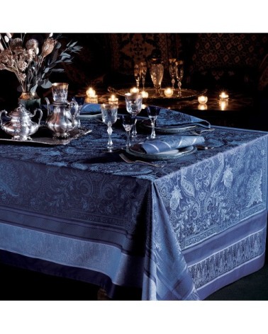 Nappe antitache déperlant coton & autres fibres bleu 174X254