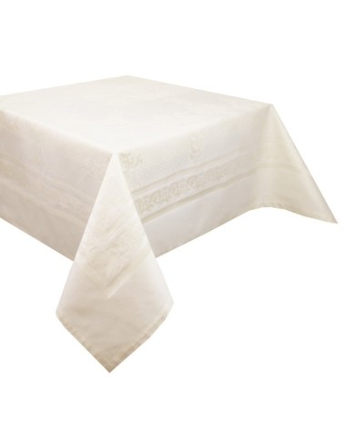 Nappe carrée  pur coton ivoire 190x190 cm