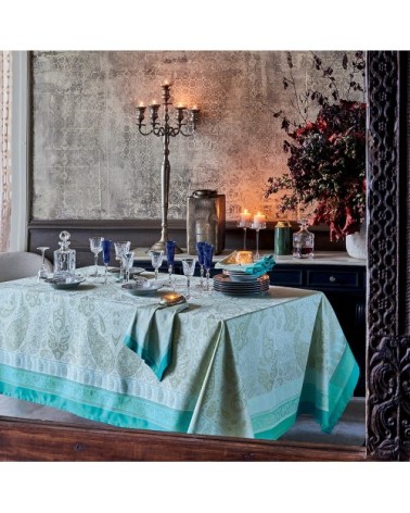 Nappe carrée antitache déperlant pur coton gris 174x174 cm