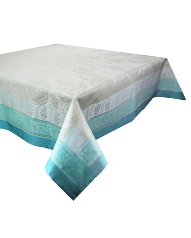 Nappe carrée antitache déperlant pur coton gris 174x174 cm