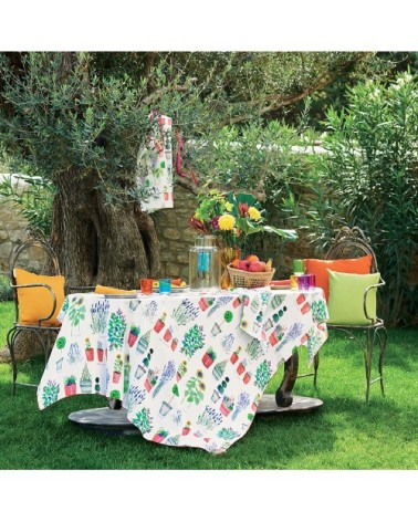 Nappe carrée  métis lin & coton Multicolore 115x115