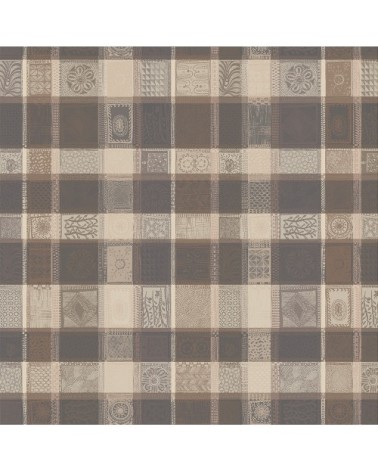 Nappe carrée  pur coton brun 115x115 cm