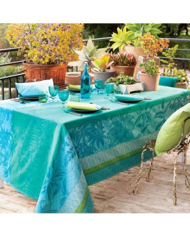 Nappe  pur coton vert 155x225