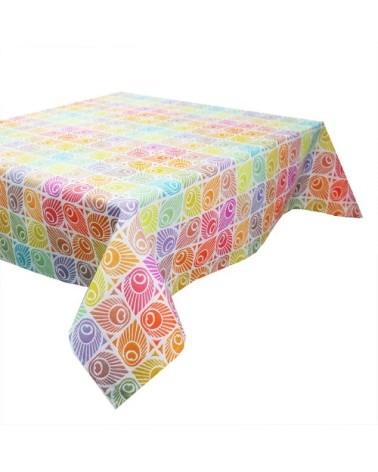 Nappe carrée  pur coton multicolore 155x155 cm