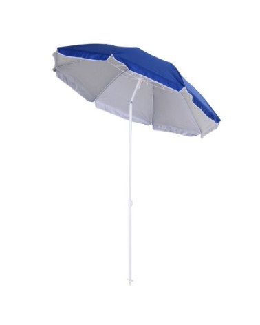 Parasol inclinable octogonal de plage bleu
