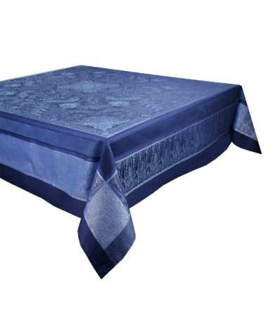 Nappe carrée antitache déperlant coton & autres fibres bleu 174x174 cm