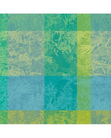 Nappe carrée antitache déperlant pur coton vert 155x155 cm