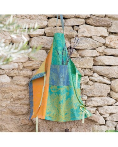 Tablier enduit imperméable pur coton multicolore 75x85