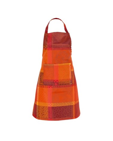 Tablier enduit imperméable pur coton rouge 75x85