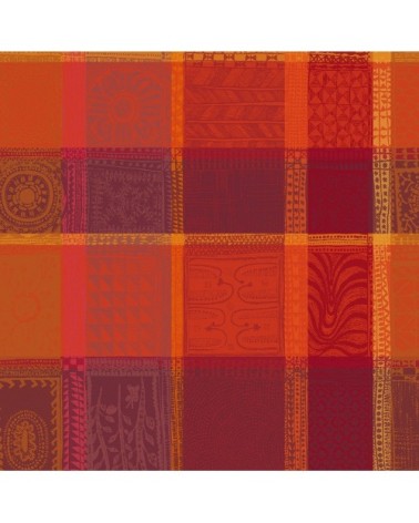 Tablier enduit imperméable pur coton rouge 75x85