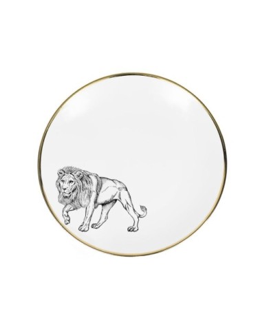 Grande Assiette Porcelaine de Limoges Tigre 26,5 cm