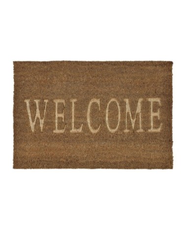 Paillasson avec message en fibre de coco marron 40 x 60