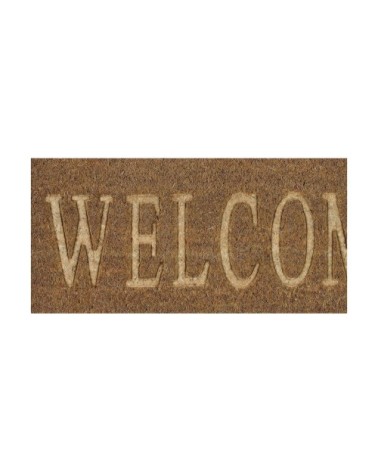 Paillasson avec message en fibre de coco marron 40 x 60