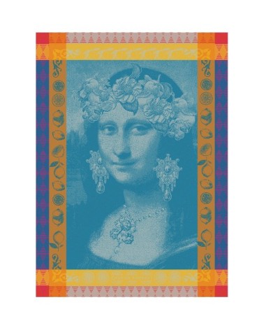 Torchon  pur coton bleu 56x77