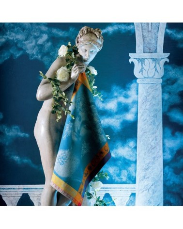 Torchon  pur coton bleu 56x77