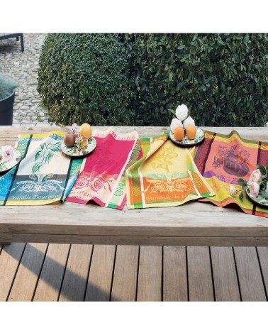 Torchon  pur coton vert 56x77