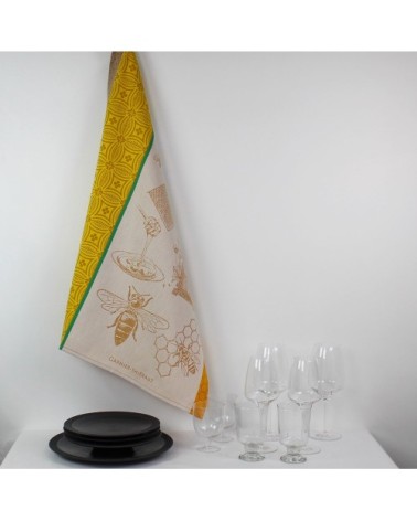 Torchon  pur coton beige 56x77