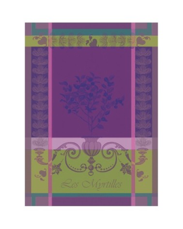 Torchon  pur coton violet 56x77