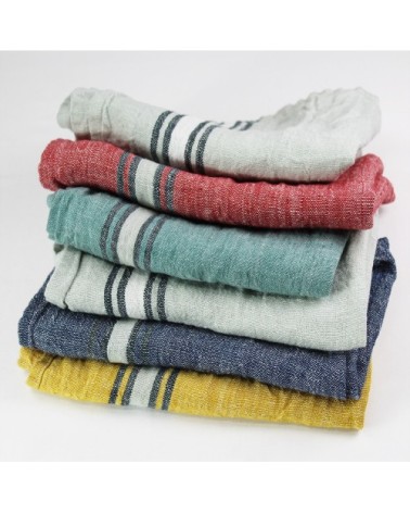 Torchon  pur lin rose 50x70