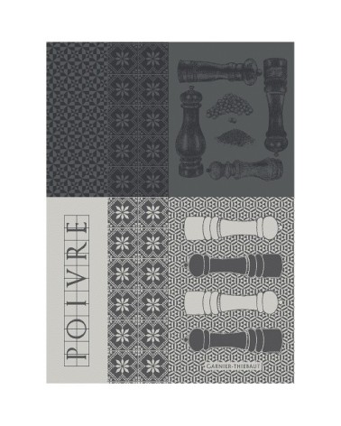 Torchon  pur coton gris 56x77