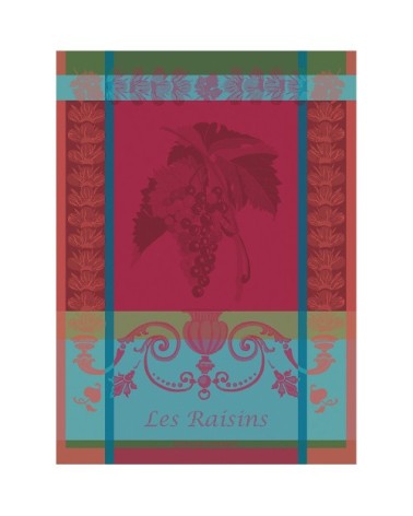 Torchon  pur coton bordeaux 56x77