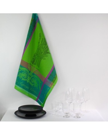 Torchon  pur coton vert 56x77